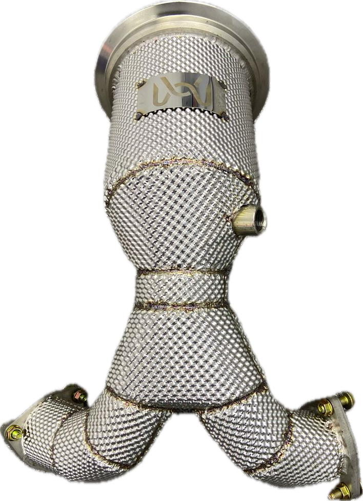 VeloWerks Catless Downpipe with Heat Shield for 2018+ Audi B9 S4/S5