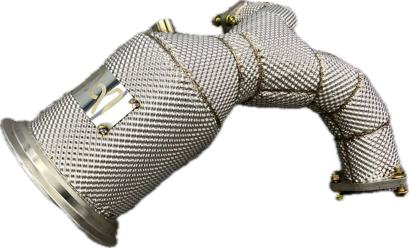 VeloWerks Catless Downpipe with Heat Shield for 2018+ Audi B9 S4/S5