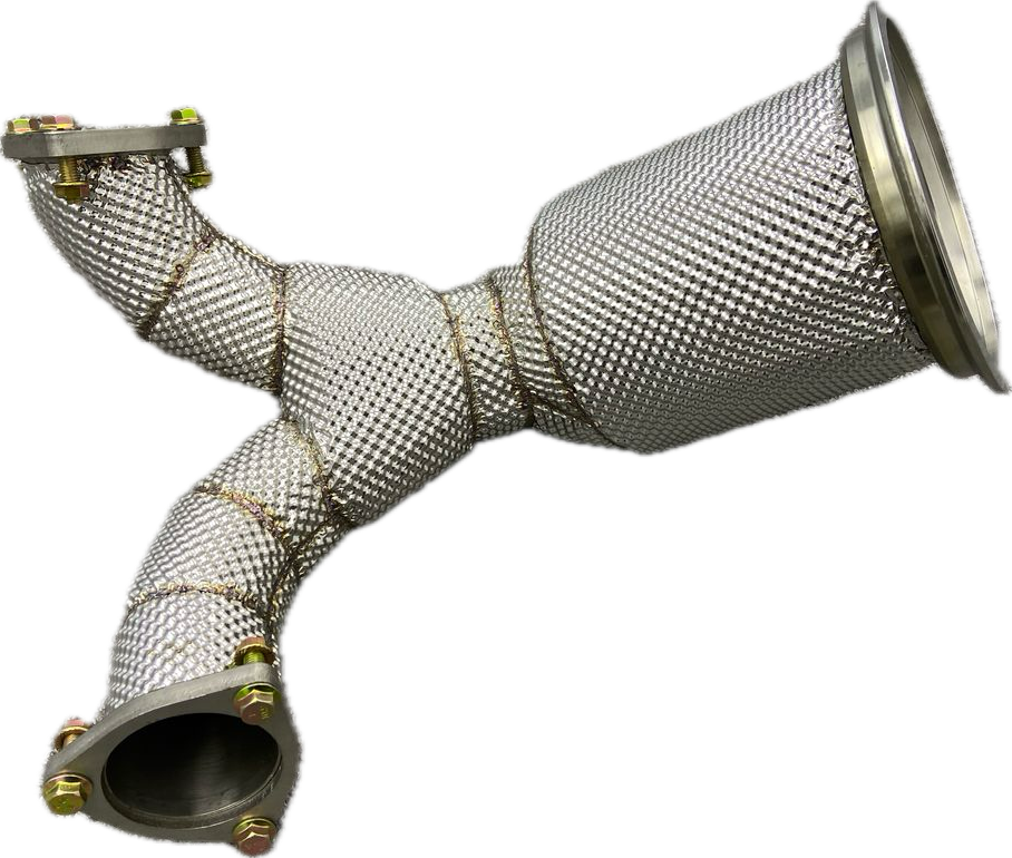 VeloWerks Catless Downpipe with Heat Shield for 2018+ Audi B9 S4/S5