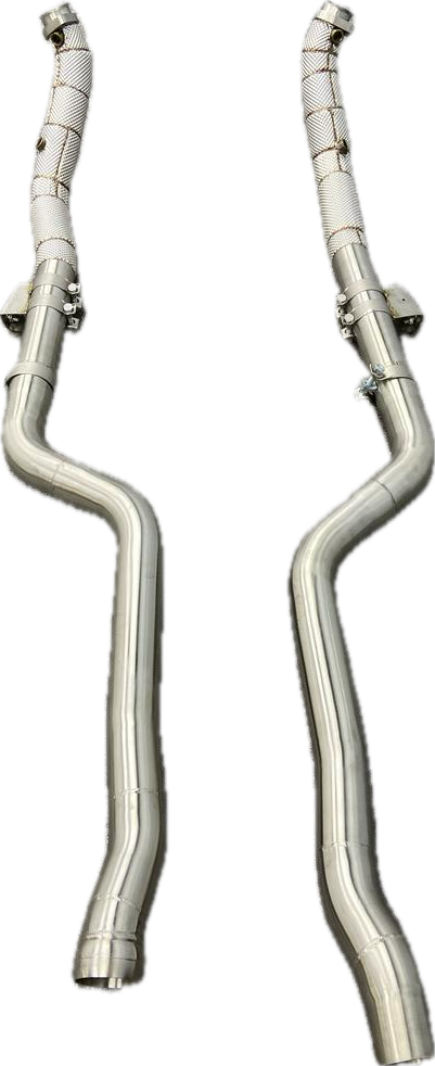 VeloWerks Catless Downpipes with Heat Shield for Mercedes-Benz W218 CLS550