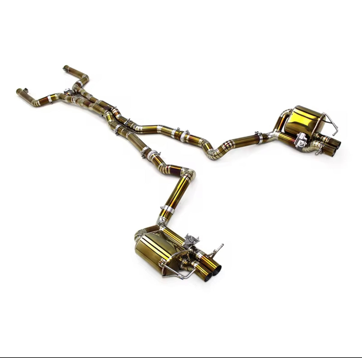 VeloWerks Mercedes C63 AMG (W205) 2015-2021 yellow Titanium Catback Exhaust System Valvetronic Muffler System