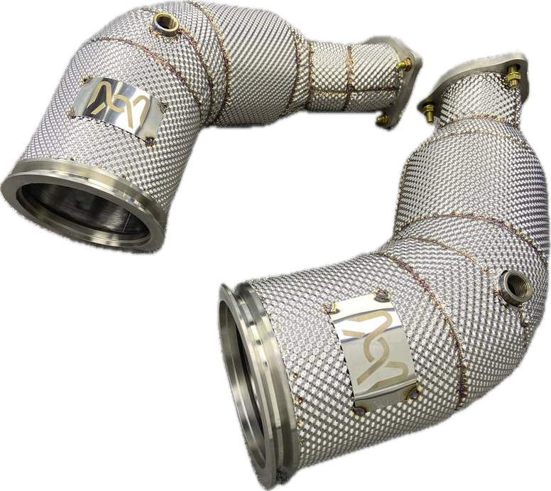 VeloWerks Catless Downpipes with Heat Shield for 2018+ Audi RS5/RS4