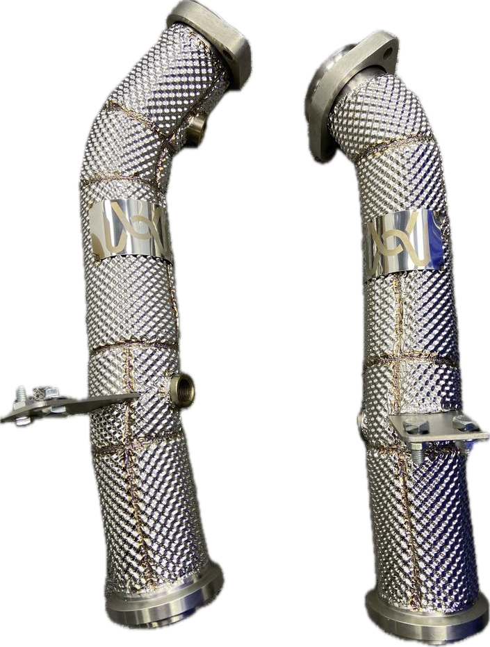 VeloWerks AMG W205 C43/C400/C450 Performance Catless Heatshield Downpipes