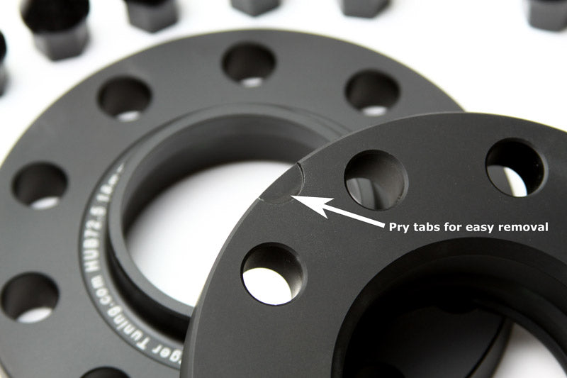 VAG Wheel Spacer Kit (57.1mm) w/10 Black Extended Wheel Bolts (Pair, 2 Wheels)